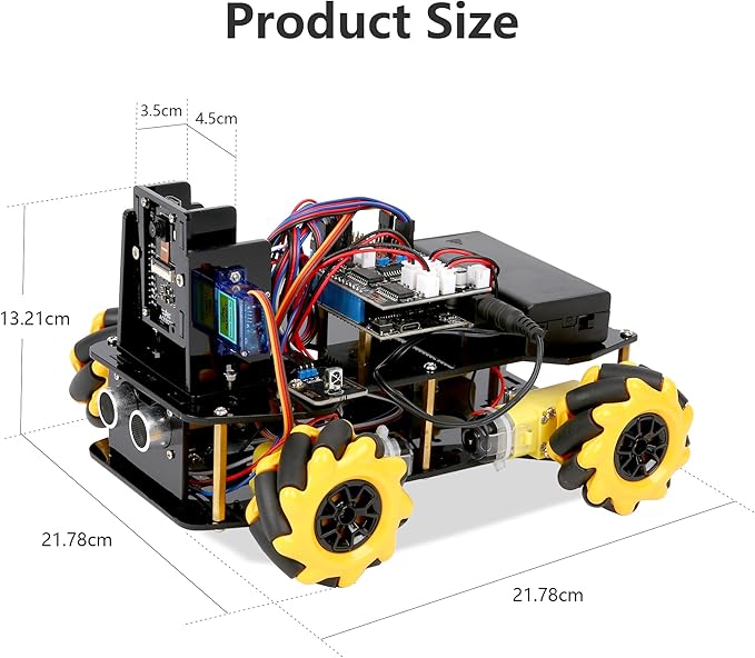 Robot Kit with 3MP Camera, Robotics Kit for Kids Ages 8–12 12-16 Compatible with Arduino & Scratch, App & Remote Control, STEM Toys Coding Robot Kit, Gift for Kids, Teens and Adults