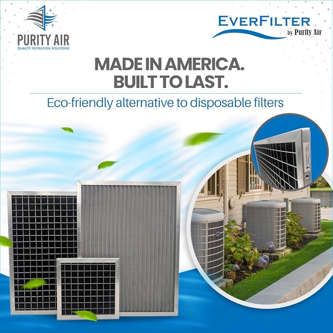 10x10x1 Electro-static Air Filter (1-Ct) AC Furnace Filter, Reusable & Washable 4-Stage Electrostatic Filter for Residential and Commerical HVAC (Actual Size: 9.75 x 9.75 x 0.75 Inches)