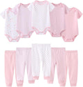 Baby Bodysuit and Pant Set 10-pcs Cotton Soft Newborn Boy Girl Clothes Outfits