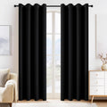PONY DANCE Doorway Curtains - 2 PCs 55 Wide by 80 in Long Temporary Insulated Blackout Room Divider Curtain for Closet Door/Home Decor Modern for Kids Nursery Bedroom Privacy, Black
