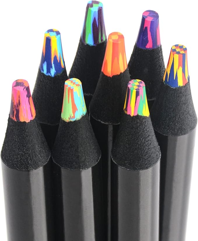 nsxsu Stocking Stuffers Art Supplies, 8 Rainbow Colored Pencils for Adults Kids, Teen Girl Gifts Trendy Stuff, Multicolored Cool Fun Pencil for Drawing Painting Sketch, School Supplies Party Favor