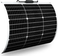 Flexible Solar Panel 50W 12V Monocrystalline Module Fiberglass Lightweight Charge for RV Trailer Boat Cabin Van Car Uneven Surfaces (50W-1)