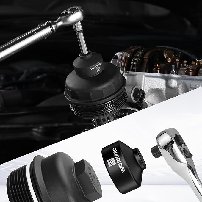 WORKPRO 36mm Oil Filter Socket Wrench, Oil Filter Removal Tool, Oil Filter Change Set, Ideal for Some Ford F250, BMW, Mini, Volvo, Audi, VW, Porsche Vehicles