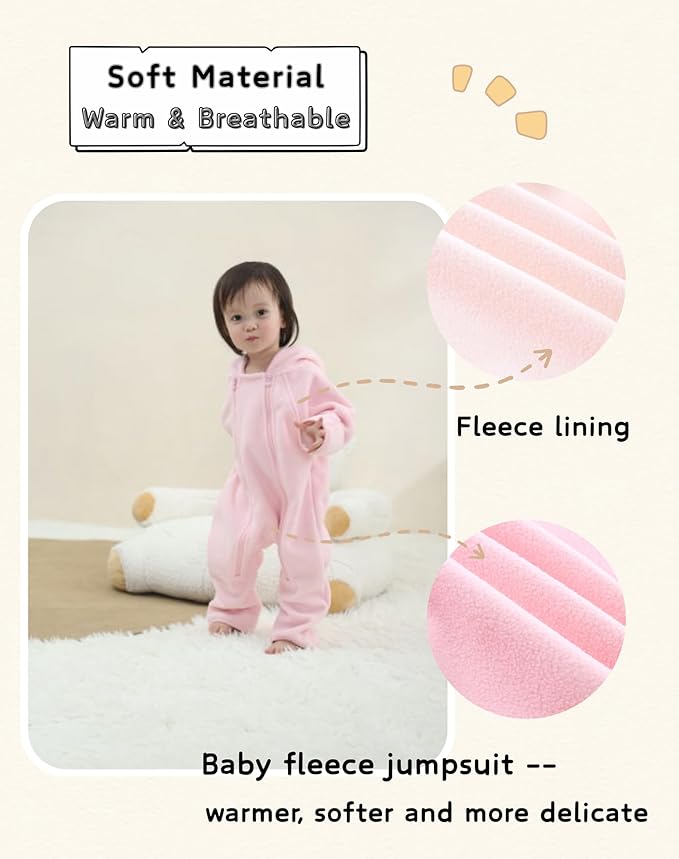 Newborn Baby Fleece Jumpsuit Girls Boys Winter Hooded Coverall Romper Cute Baby Snowsuit Clothes