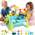 2026 Upgraded Toddler Sand Water Table Toy with Electric Water Pump, Kids Sand Water with Faucet/Play Food Accessories/Fishing Toy, Kitchen Play Sink Toys for Girl Boy Age 3+ (Blue)