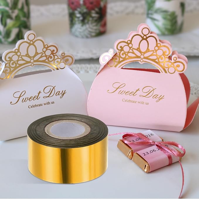 PATIKIL 1.2"x400Ft Hot Stamping Foil Paper,Heat Transfer Hot Stamping Paper Foil Roll for Leather DIY Logo Decor Craft Gift Card Package Scrapbook,Gold