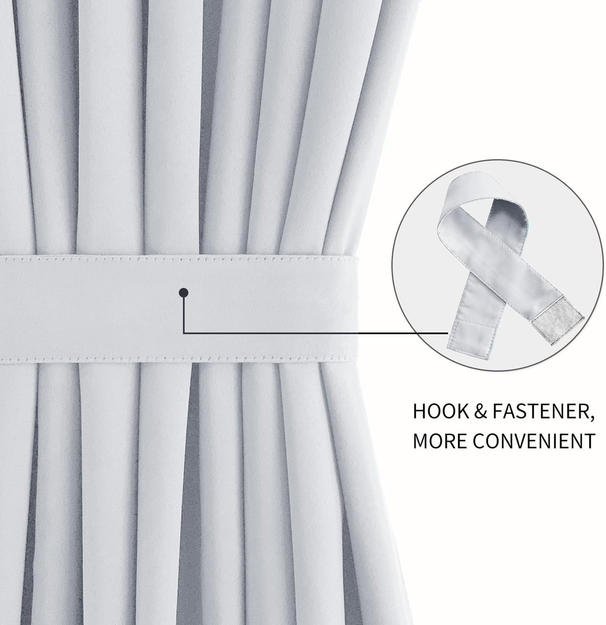 DWCN French Door Curtains – Rod Pocket Thermal Blackout Curtain for Doors with Glass Window, Kitchen and Patio Doors for Privacy, 54 X 72 Inches Long, 1 Curtain Panel with Tieback, Greyish White
