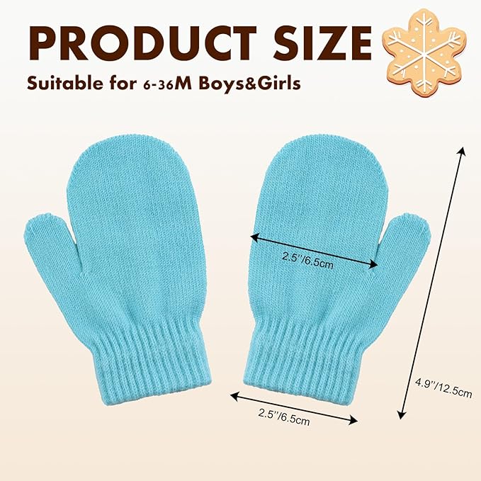 Baby Winter Mittens Toddler Stretch Knit Gloves Magic Warm Glove for Baby Boys Girls