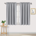 DWCN Blackout Curtains Room Darkening Thermal Insulated Bedroom Curtains Window Curtain Panels, 52 x 45 inches Long, Set of 2 Silver Grey Rod Pocket Drapes