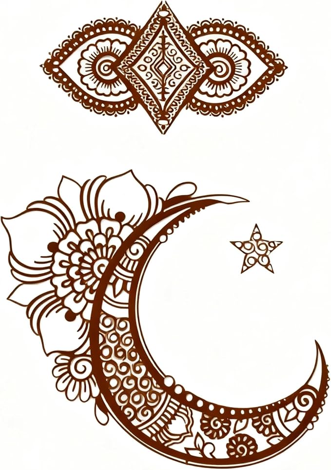 TIAMECH A4 Reusable Palace Moon Flower Stencil for Painting - Totem Layering Template, DIY Wall Art, Wood Furniture, Scrapbook & Crafts (8.3x11.7inch)