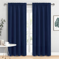 DWCN Navy Blue Blackout Curtains for Living Room 84 Inch Length 2 Panels Set Window Drapes Thermal Insulated Room Darkening Rod Pocket Curtains for Kids Boys Room (W52 x L84 Inch, Navy Blue)