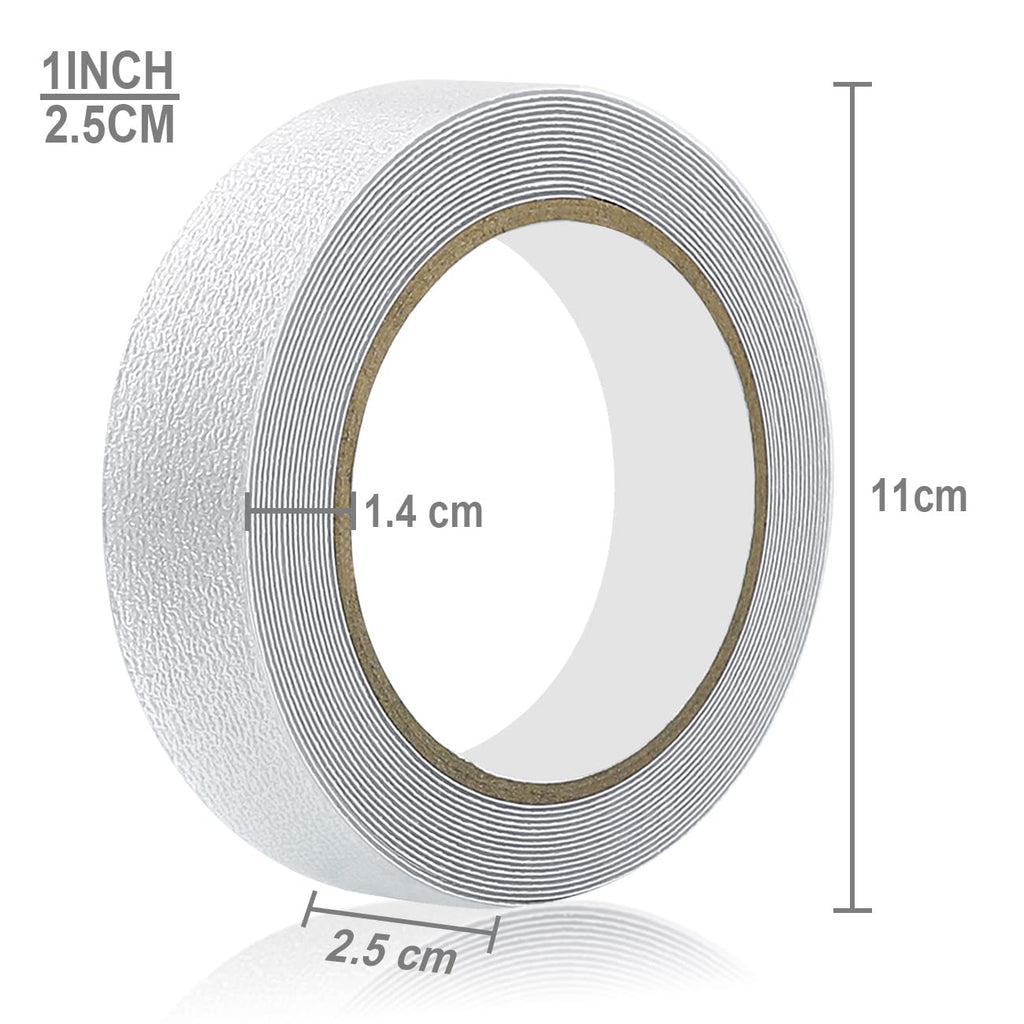 Anti Slip Tape Transparent, More Clear and Comfortable Safety Track Tape (1" Width x 190" Long, Clear)