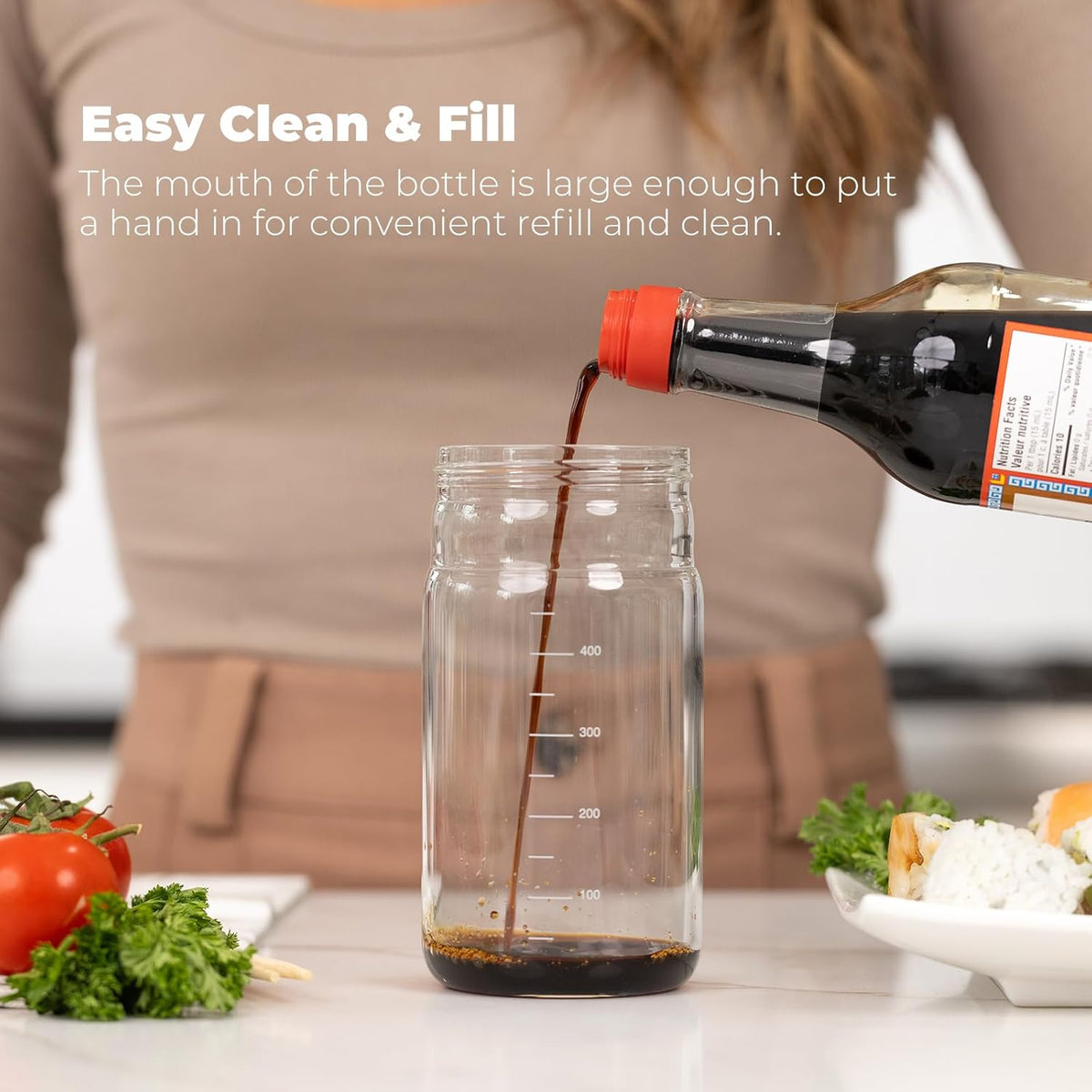 Zuutii Olive Oil Dispenser Bottle 18.6oz – Auto Flip Glass Vinegar Bottle with No-Drip Spout for Kitchen Cooking, Oil and Sauce Dispenser,Yellow