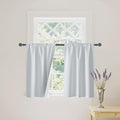 RYB HOME Mini Small 100% Blackout Curtains for Kitchen, Energy Saving Heat Blocking Half Window Curtains Drapes for Bathroom RV Car, Wide 29 x Long 30 inches, White, 2 Pcs