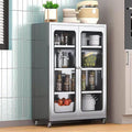 ZZV Stainless Steel Storage Cabinet, Rolling Kitchen Cabinet with Wheels, Heavy Duty Floor Cabinet for Kitchen, Garage, Restaurant, Outdoor, No Assembly Required, D15.75 x W23.62 x H41.74