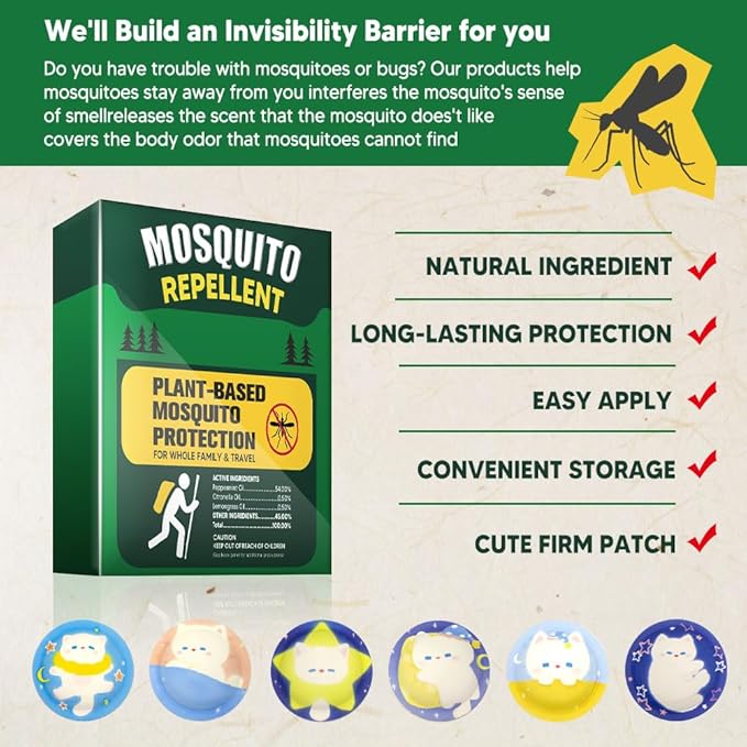 Mosquito Repellent, Mosquito Repellant Indoor, Mosquito Repellent Outdoor Patio, Mosquitoes Deterrent for Yard/Travel/Camping/Hiking, Keep Mosquito Away-24Pcs