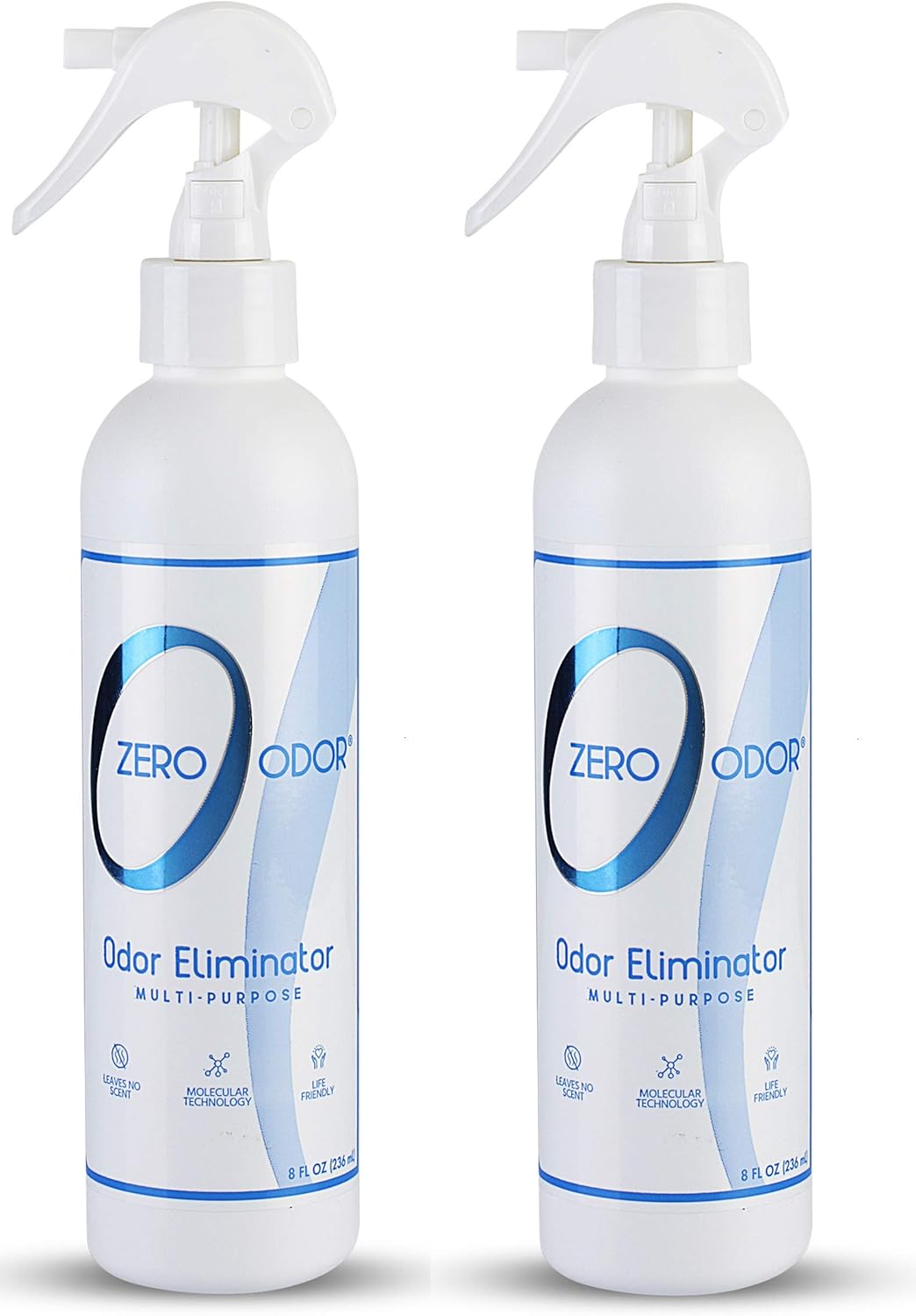 Zero Odor - Multi-Purpose Strong Odor Eliminator for Home, Office, Car, Bathroom, Hotel, Room Deodorizer, and Odor Neutralizer, 8oz Two Pack