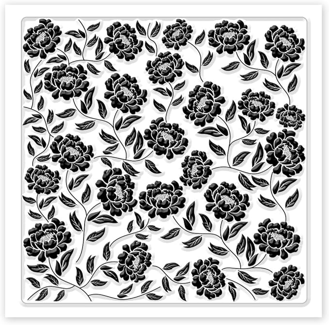 CHGCRAFT Peony Polymer Clay Texture Sheets Peony Silicone Clay Texture Stamp Clay Modeling Pattern Pad Texture Sheets for Earrings Jewelry Making