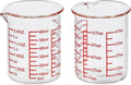 High Borosilicate Glass Measuring Cup-V-Shaped Spout，Glass Measuring Beaker for Kitchen or Restaurant, Easy to Read, 60 ML (2 Oz)-Pack of 2