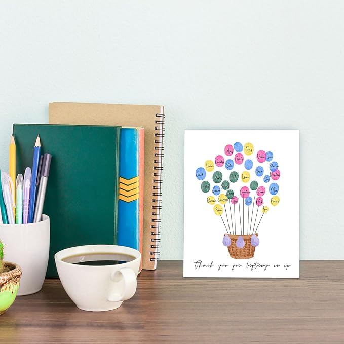 SHLINCO Thank You Teacher Appreciation Gifts From Kids -End Of The Year Gifts - Fingerprint Art Keepsake - Daycare Teacher Appreciation