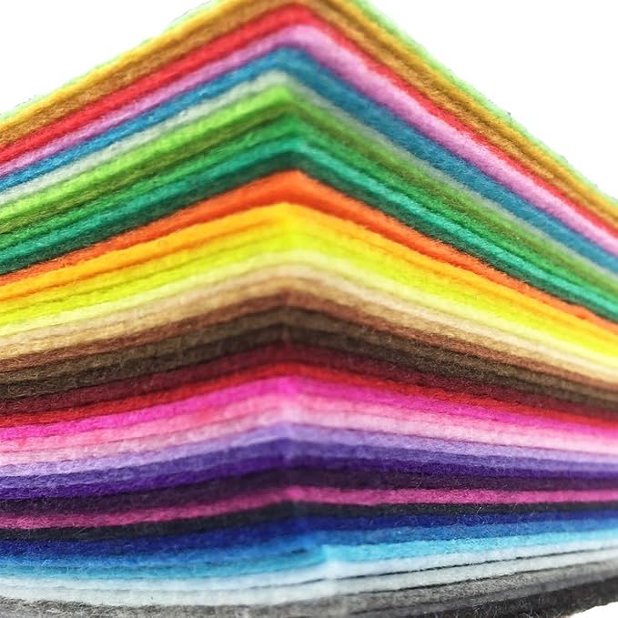 flic-flac 42pcs 8 x 12 inches (20cm*30cm) 42 Colors for Choice A4 Felt Fabric Sheet Assorted Color Felt Pack DIY Craft Patchwork