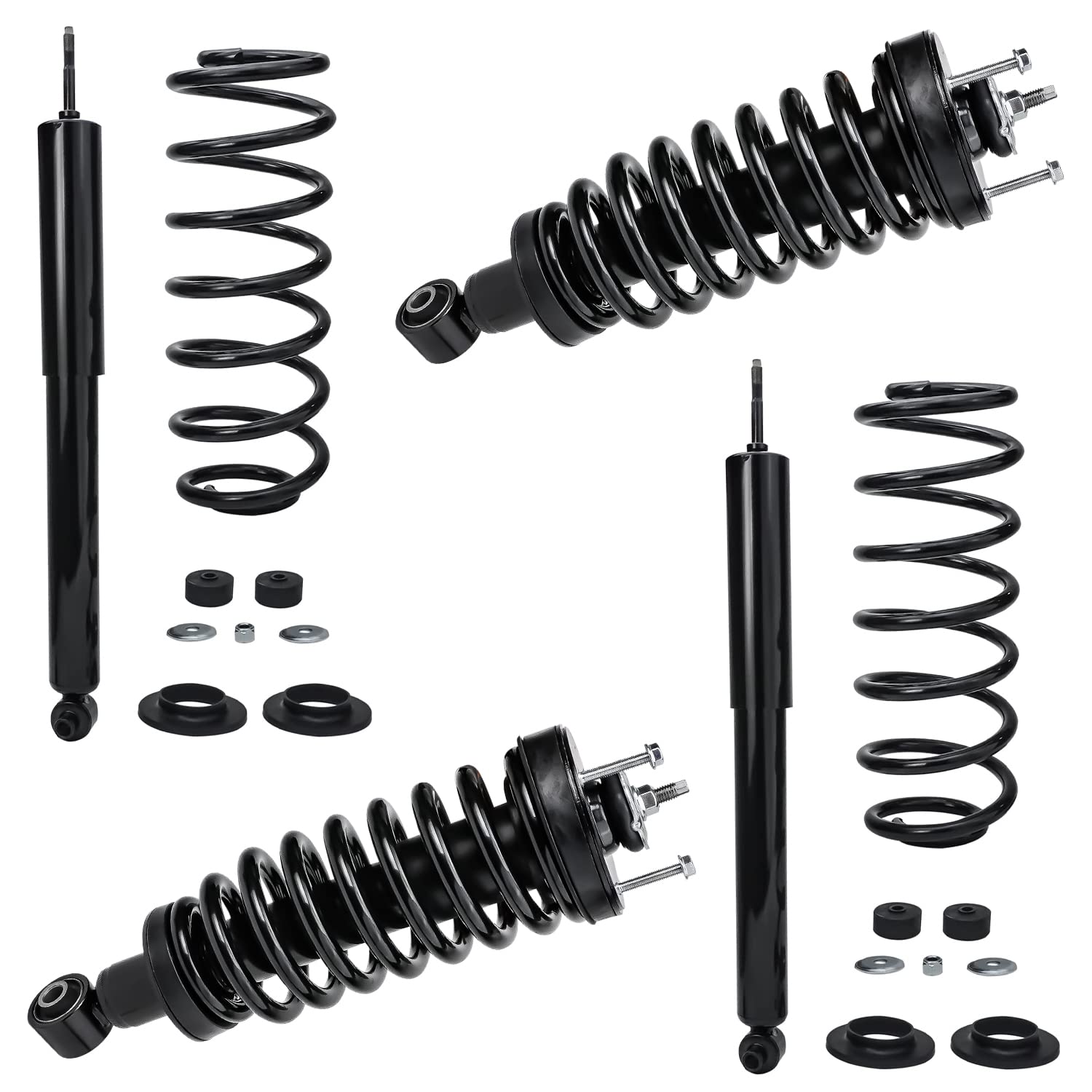 Detroit Axle - 4pc Struts Shocks for 03-11 Ford Crown Victoria Lincoln Town Car Mercury Grand Marquis, 2 Front Struts & Coil Spr