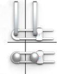 Baby Proofing Cabinet Locks | Adjustable U Shaped Baby Safety Latches for Drawers, Fridge, Closet |Modern Baby Proofing Cabinet Lock with Extra Secure Lock Buttons (Pack of 2, White)