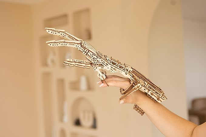 Wood Trick Cyber Robotic Hand 3D Wooden Puzzles for Adults and Kids to Build - Wooden Models Engineering DIY Project Mechanical 3D Puzzles Model Kits for Adults