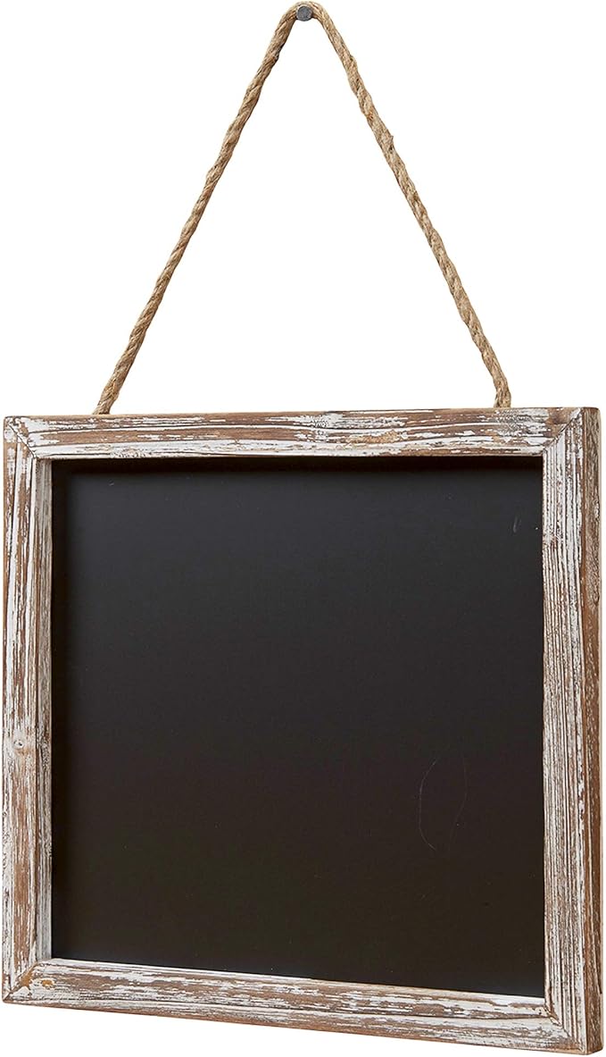 Barnyard Designs Magnetic Hanging Chalkboard Sign – Rustic Decorative Display Presentation Board for Office, School Supplies, Kitchen, Restaurant, Weddings and More, 11” x 10” (3 Pack)