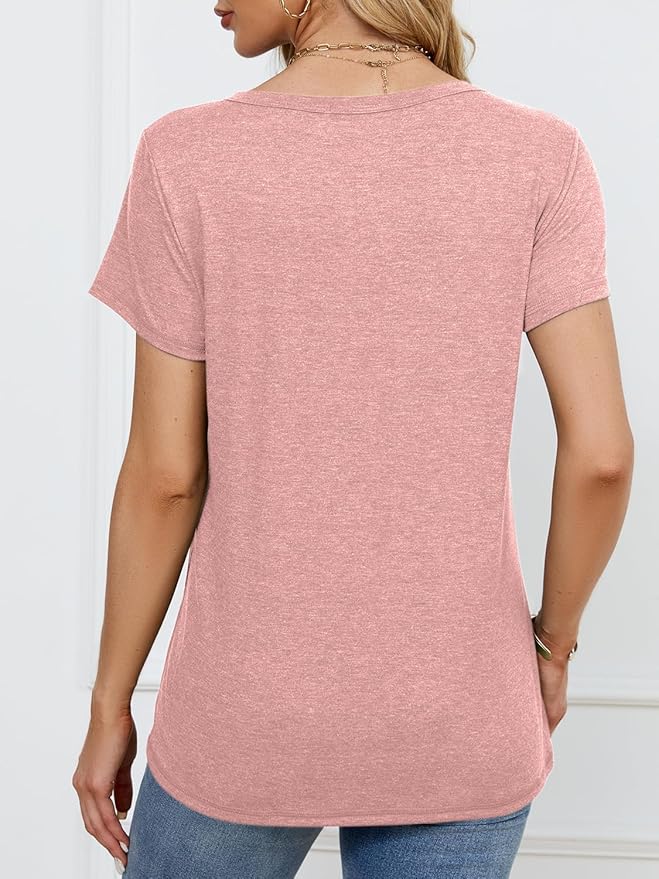 Soft Short Sleeve Shirts for Women, Crew Neck T Shirts for Women Loose Fitting Lightweight Top Basic Tee Shirt