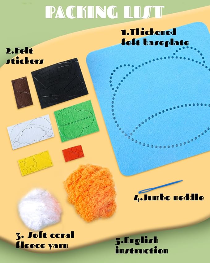 PupuMiao Sewing Kit for Kids DIY Embroidery Sewing Kit Cute Animal Sewing Projects Easy Crafts with English Instructions, Perfect for Beginners, Girls Boys Ages 4-12 (Koala+Cow+Penguin+Bunny)