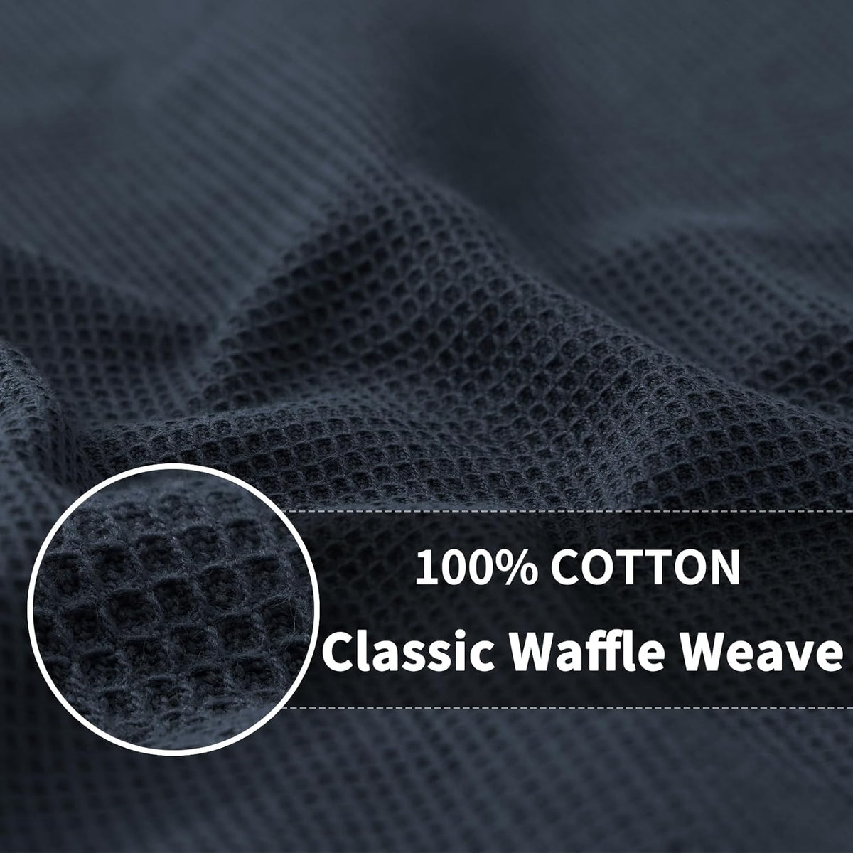 Homaxy 100% Cotton Waffle Weave Kitchen Towels - 6 Pack Soft and Absorbent Dish Towels - 16 x 26 Inches Quick Dry Hand Towels - Dark Grey
