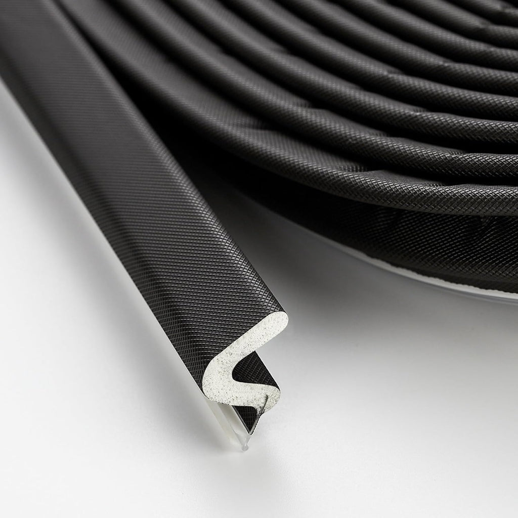 Weather Stripping Door Seal Strip - Soundproof Q-Shaped Foam for Exterior Door Frame, Large Gap Seal, Noise Cancelling, Easy to Install (Black, 21FT)