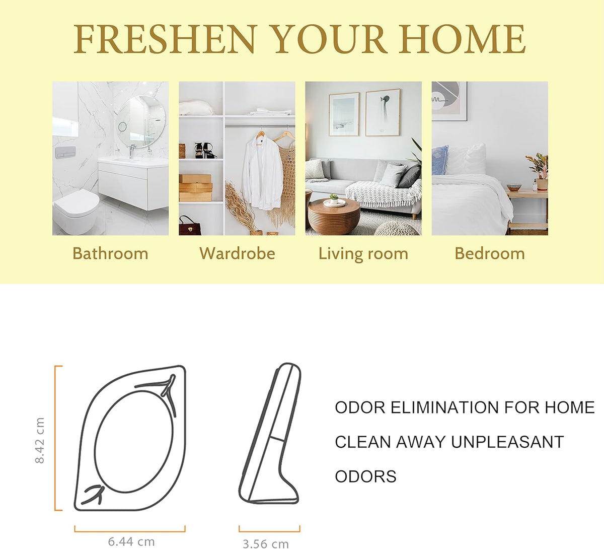 Air Freshener for Home, 4 Pack, Vanilla, Odor Eliminator for Small Area Closets Bathroom Pets Strong Odor, Up to 120 Days