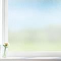 Borsky Frosted Glass Window Film - Static Cling, 96% UV Blocking Non-Adhesive Privacy Window Film, Removable Window Cling with Day & Night Privacy for Bathroom Home Office, 35.4 x 118.1 Inches, Pure
