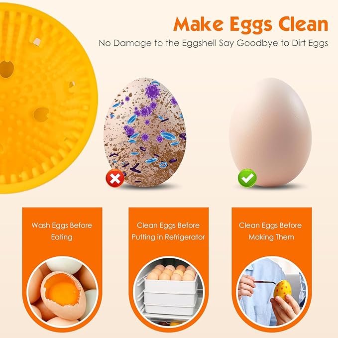 Egg Brush Cleaner, Egg Cleaner for Fresh Eggs, Cute Chick Shaped Egg Wash and Brush, Washing Egg Tool for Standard Sized Eggs (Pink)