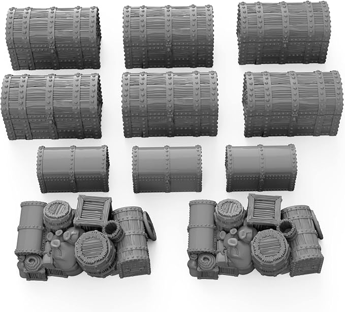 Ultimate Chest Set DND Terrain for Dungeons and Dragons, D&D, Pathfinder, Warhammer 40k, RPG, Miniatures, Age of Sigmar, Tabletop, D and D, Dungeons and Dragons Gifts