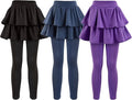 Girls School Uniform Pants Leggings with Skirts Stretch Warm Jegging 4-12 Years