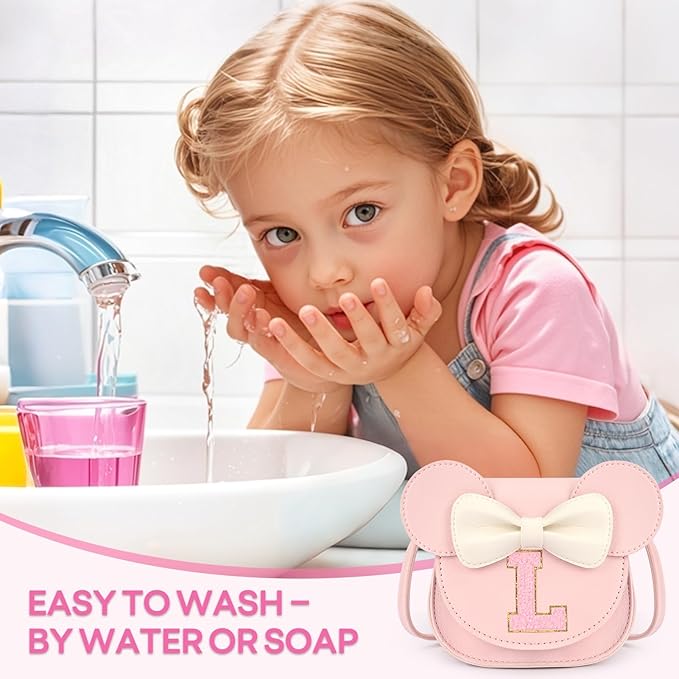 Kids Makeup Kit for Girls - 15 Pcs Real Washable Make Up Set - Non Toxic Toddlers Cosmetic with Letter Mouse Ear Purse - Dress up Birthday Gifts for 3 4 5 6 7 8 Years Old Girls - L