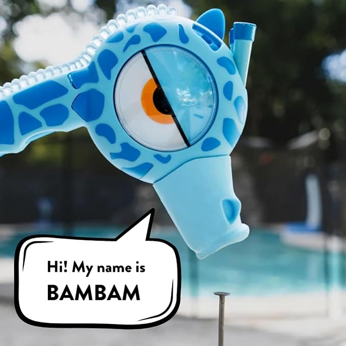 Handy Famm Real Metal Blue Giraffe Hammer for Kids, Patented Safety Mouth Sleeve and Nail Remover, STEM DIY Tool for Children Ages 5 and Up