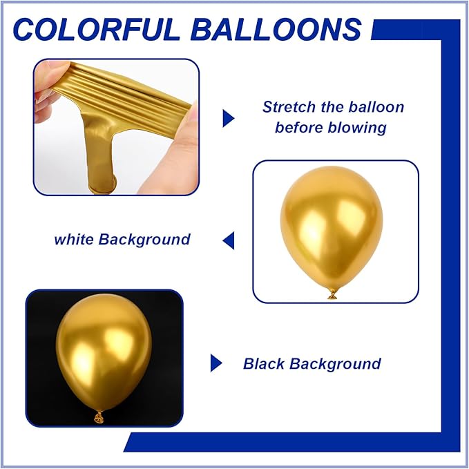 140pcs Metallic Gold Round Balloons Different Sizes 18 12 10 5 Inch Latex Balloons for Arch Decoration Party Balloon Kit for Graduation Birthday Party Wedding Balloon Baby Shower Decoration