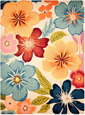 Handmade Wool Floral Area Rug for Living Room | Elegant Flower Garden Design, Soft, Thick and Durable | Bedroom, Dining Room & Home Decor Carpet (7' Round, Floral J)