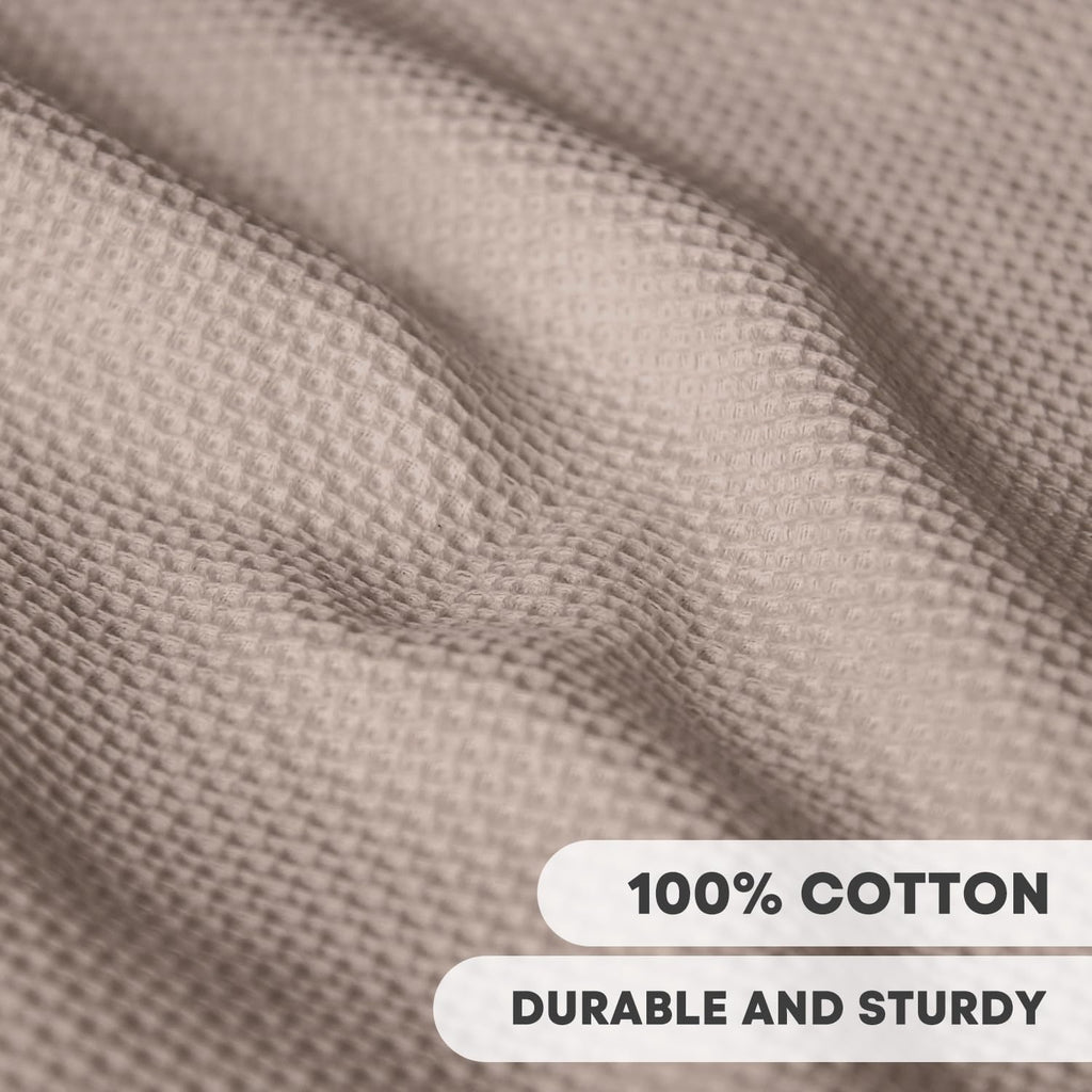 Artoid Mode 100% Cotton Brown Waffle Weave Kitchen Dish Cloths, 12x12 Inch Ultra Soft Absorbent Quick Drying Kitchen Dish Towels Set of 6