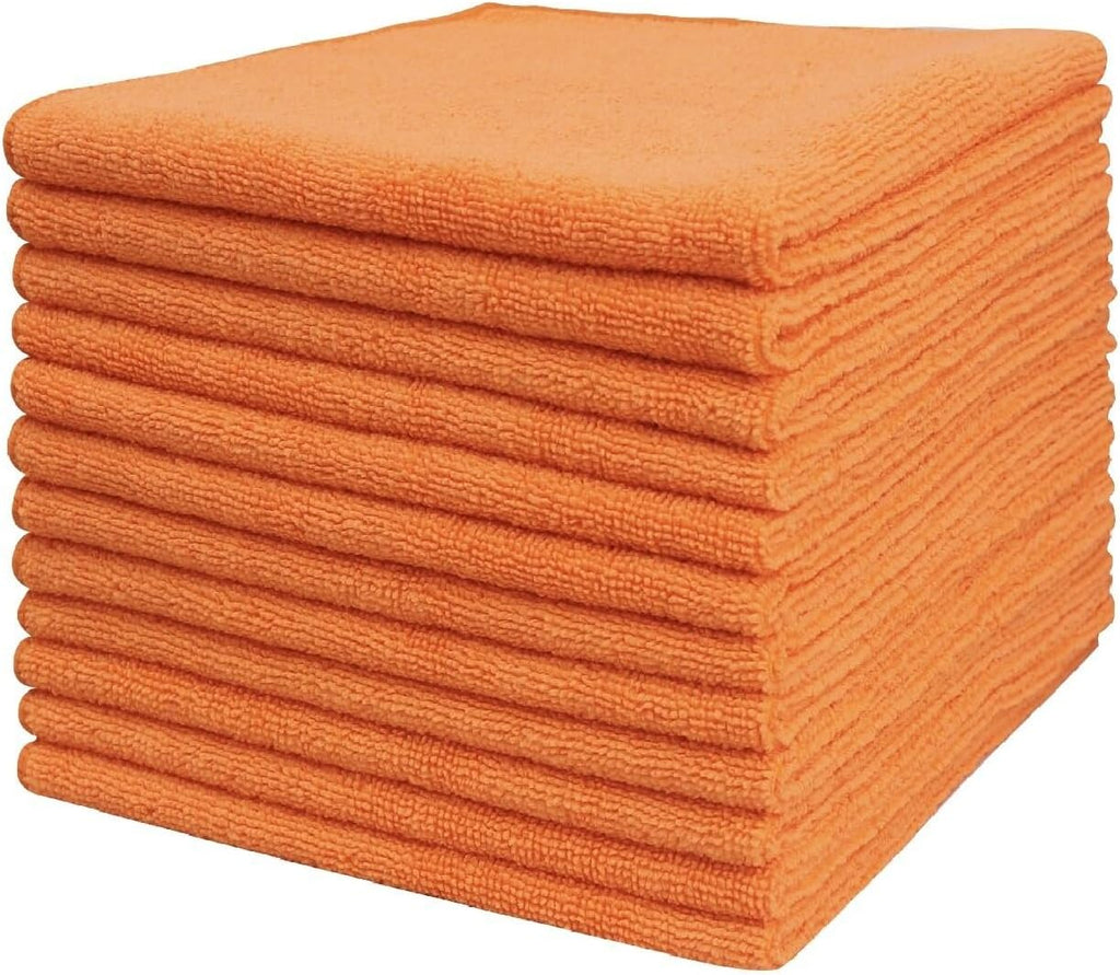 Tricol Clean Microfiber Cleaning Cloth, 16in*16in, 12 Pack Ultra-Thick Cleaning Rags, Super Absorbent, Lint Free & Streak Free Cleaning Towels for Car, House, Kitchen, Office