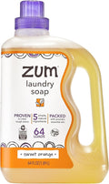 Indigo Wild Zum Clean Laundry Soap - Plant-Based Liquid Laundry Soap - Contains Baking Soda, Essential Oils & Saponified Coconut Oil - Sweet Orange Scent - 64 fl oz