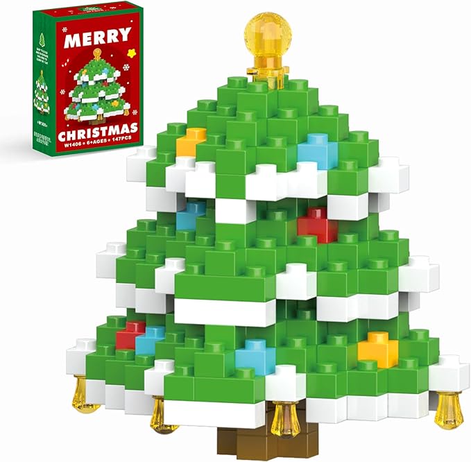 Christmas Tree Building Blocks Set Compatible with Lego Advent Calendar 2025 Stacking New Toys Holiday Present Box New Year Xmas Gifts for Kids for Boys & Girls and Adults