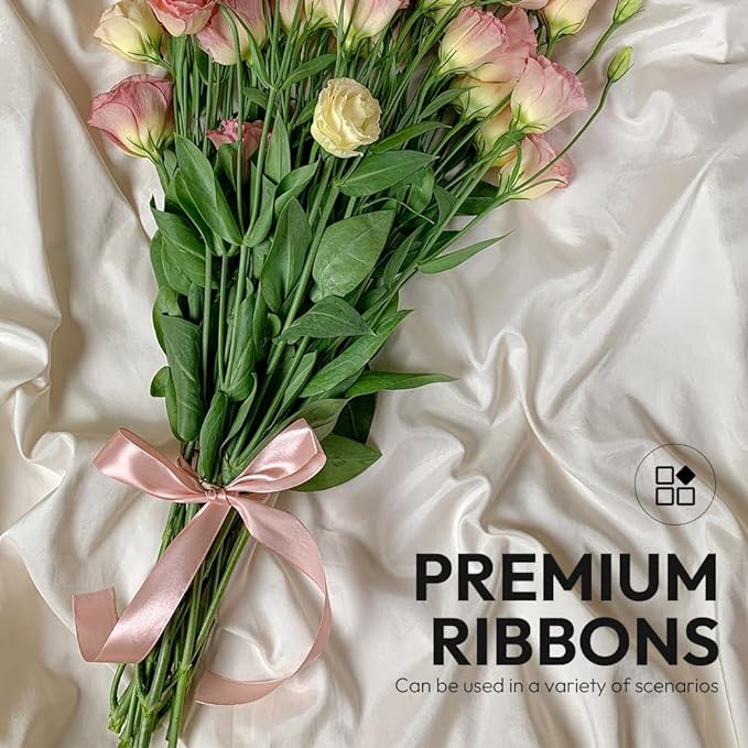 1-1/2" x 50 Yards Satin Ribbon - White Silk Ribbon with Spool - Ideal for Gift Wrapping, Floral Bouquets, Crafts, Wedding Party Decorations, Christmas and Sewing Projects