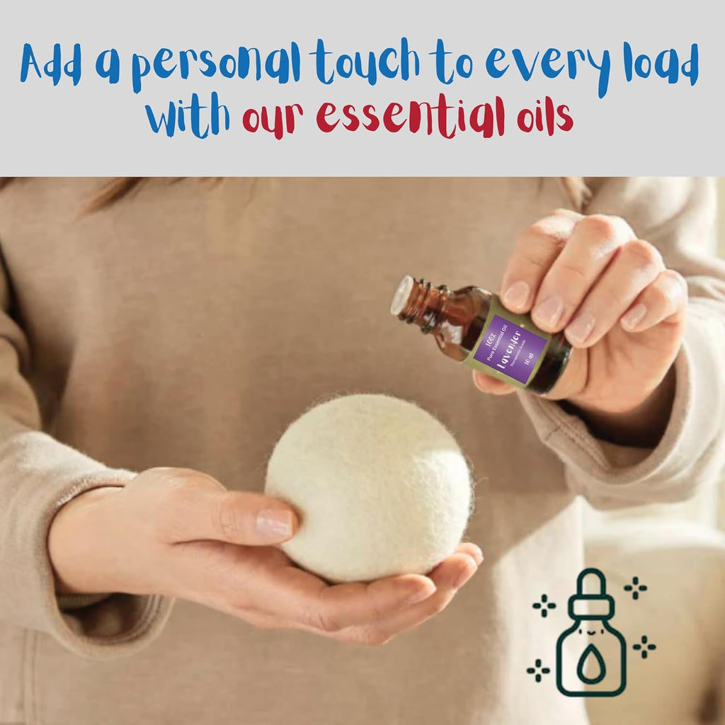 Wool Dryer Balls Organic Premium | Handcrafted Animal Collection A | 6 Balls XL, Ethically & Humanely Made, Natural Fabric Softener, Laundry Dryer Balls Reusable, Wrinkle Release