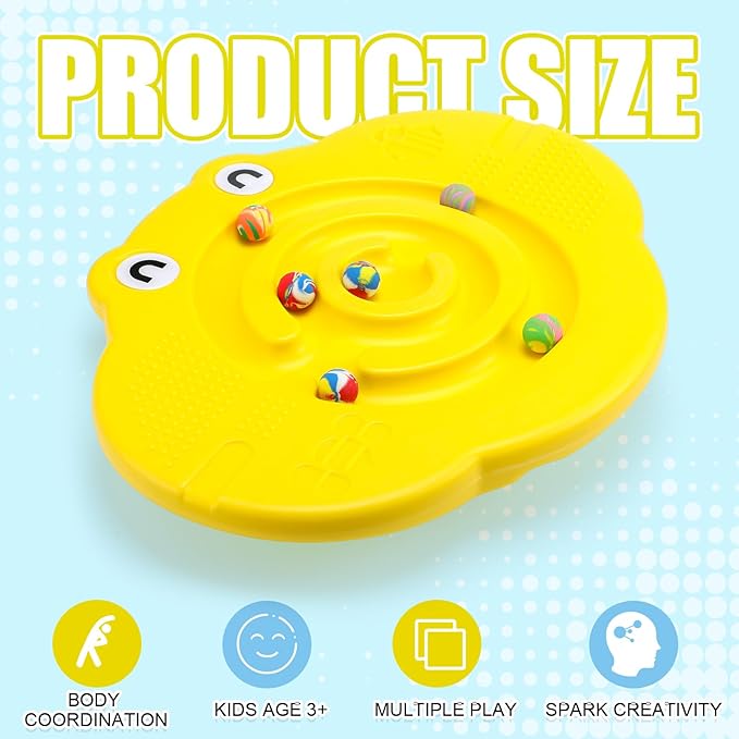 Maze Balance Board for Kids Plastic Wobble Rocker Balance Board with Mini Balls Load 170lb for Balancing Exercise Equipment Game Girls Boys Physical Therapy, 18.5 x 14.57 Inches