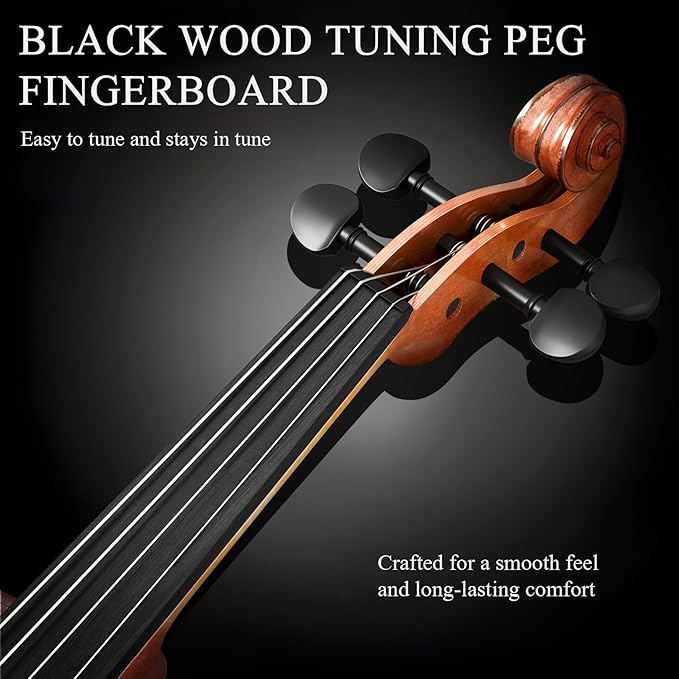 4/4 Beginner Violin Kit for Adults, Complete Full Size Violin Set with Portable Case, Bow, Rosin